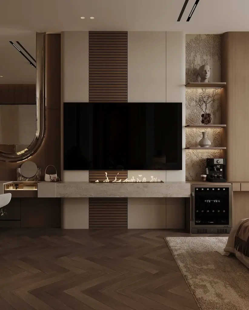 Plush and luxurious residential carpets Dubai installed seamlessly in a cozy modern bedroom.