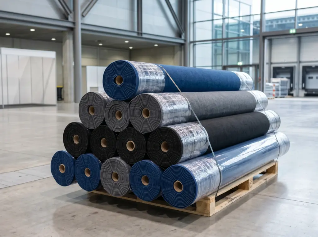 Lightweight carpet rolls built for instant setup and overnight installations.