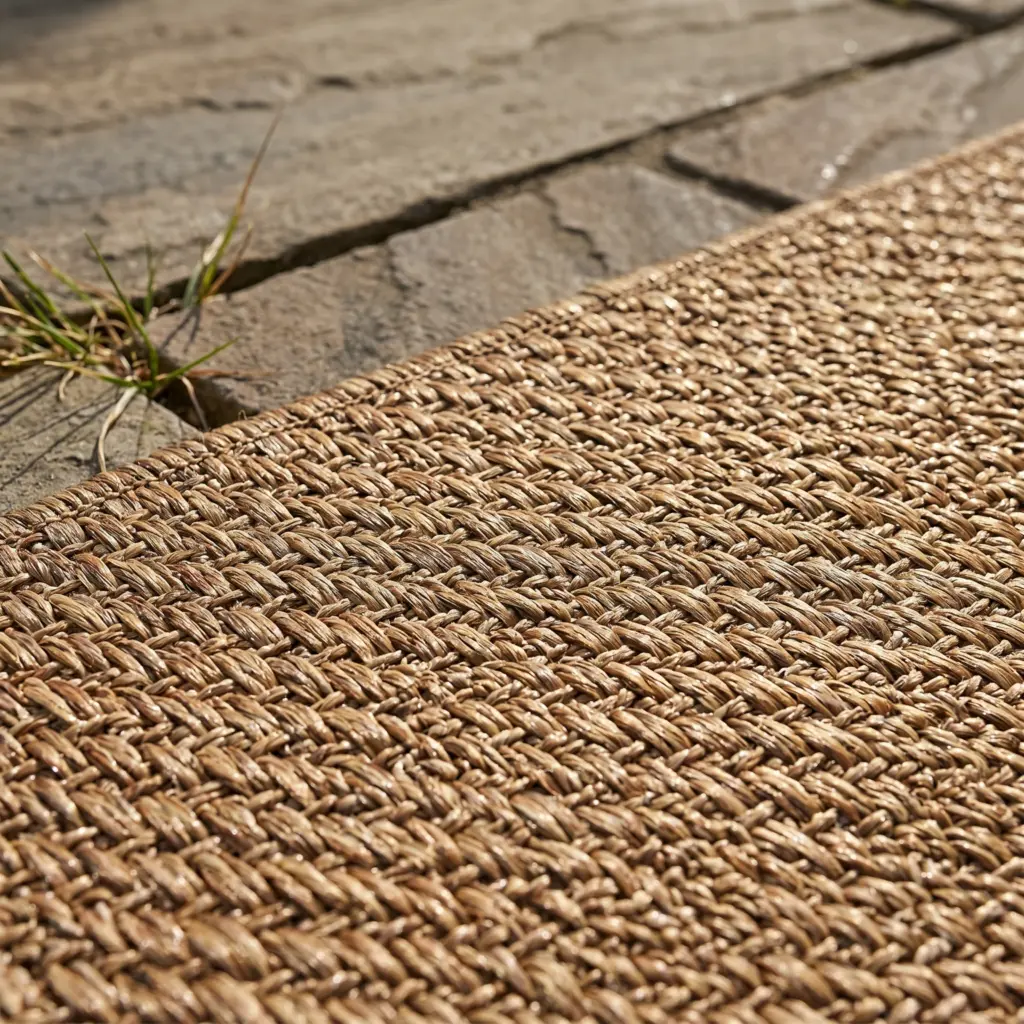 Low maintenance easy wash garden outdoor rugs Dubai covering grass or paving stones flawlessly.