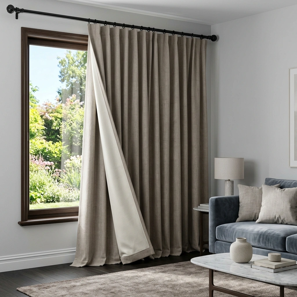 Protective thermal linings on window coverings in a cool room
