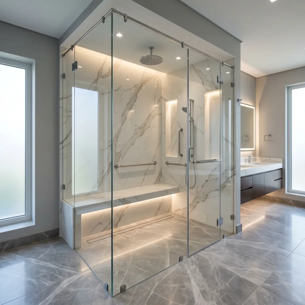 A visually stunning bathroom renovation dubai