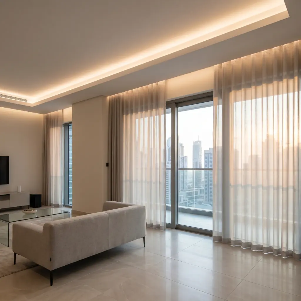 Energy efficient lighting control integrated by apartment renovation Dubai experts.