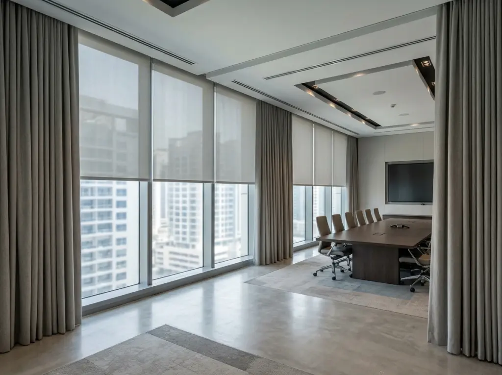 Corporate office roller blinds and curtains Dubai