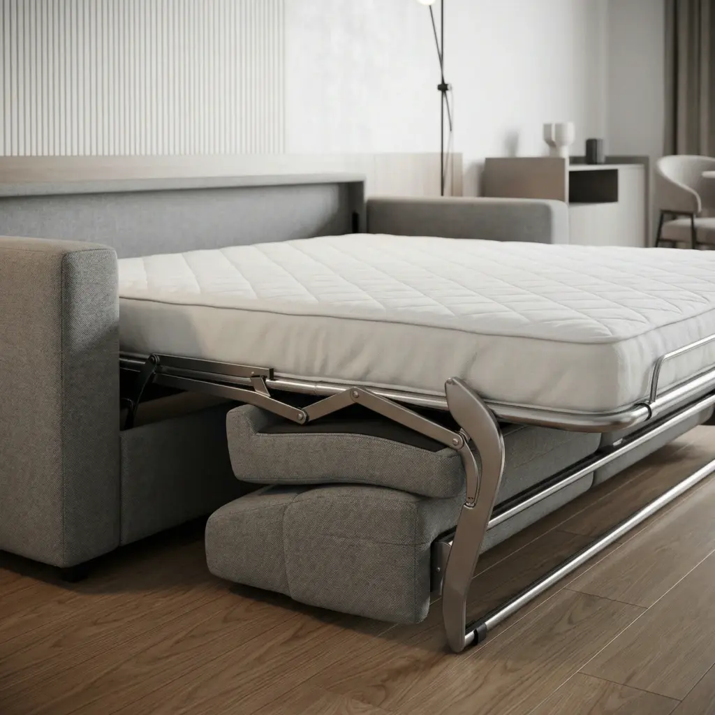 High quality luxury sofa bed with concealed sleeping mechanism.