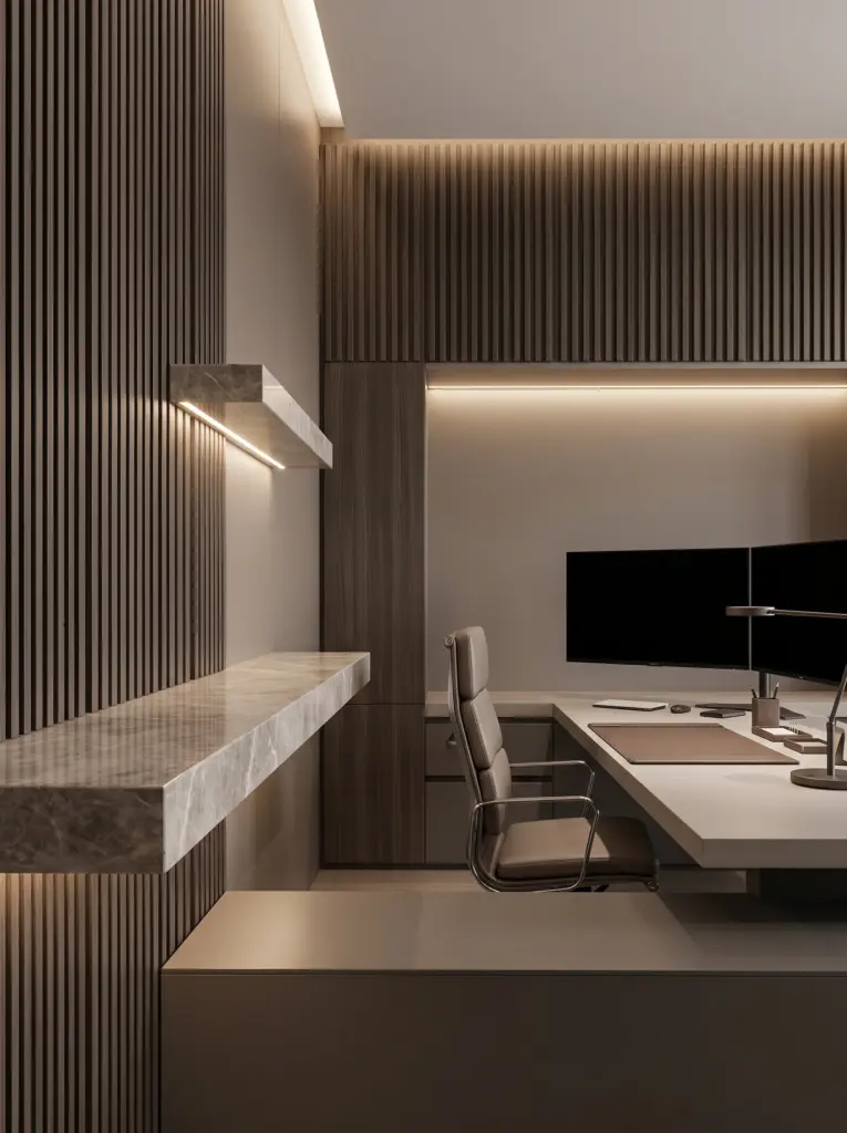 Custom built executive office illustrating professional office renovation Dubai standards.