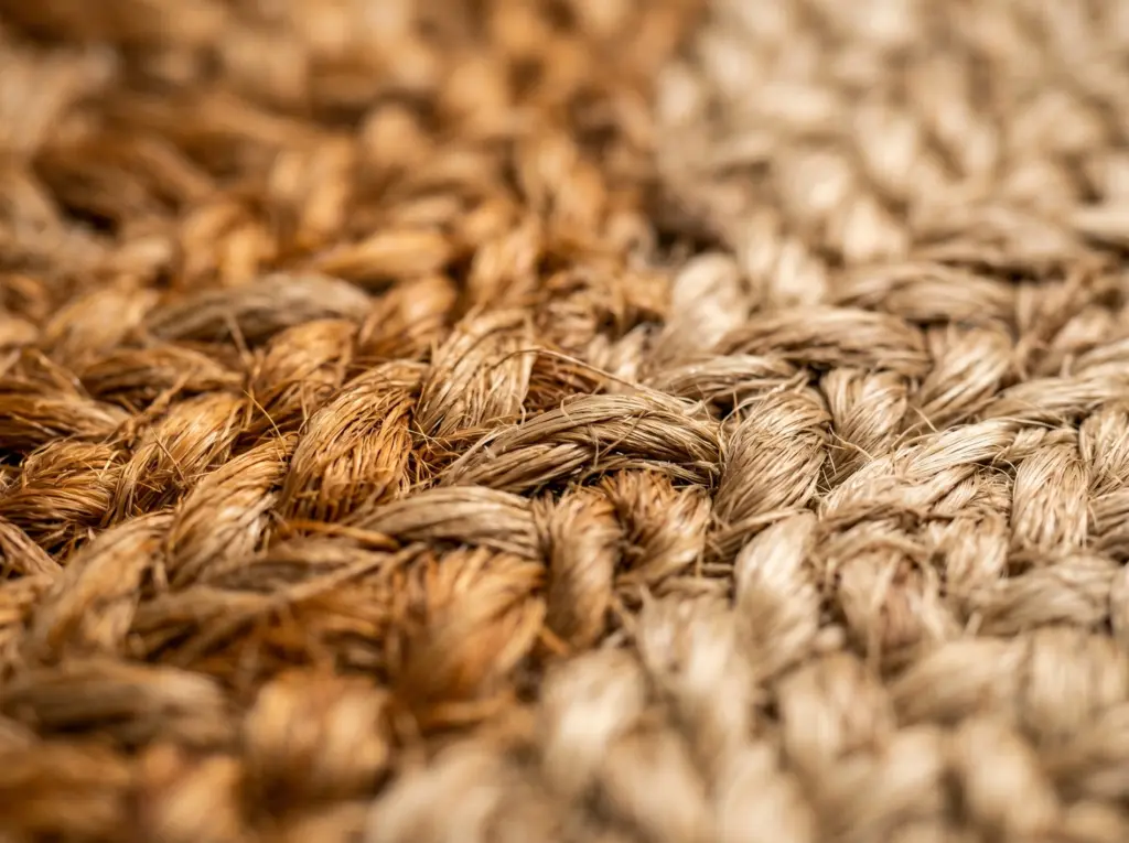 Renewable materials like jute and sisal woven into eco friendly handmade rugs Dubai.