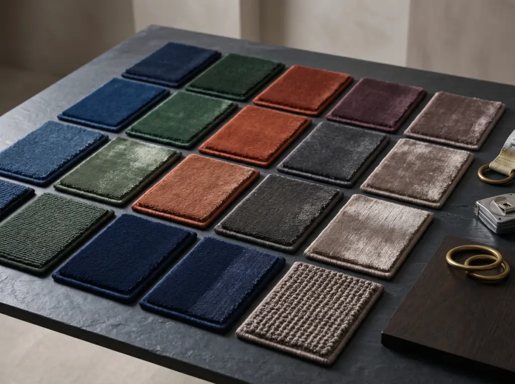 Exact dye formulation and shade matching for bespoke custom rugs Dubai.