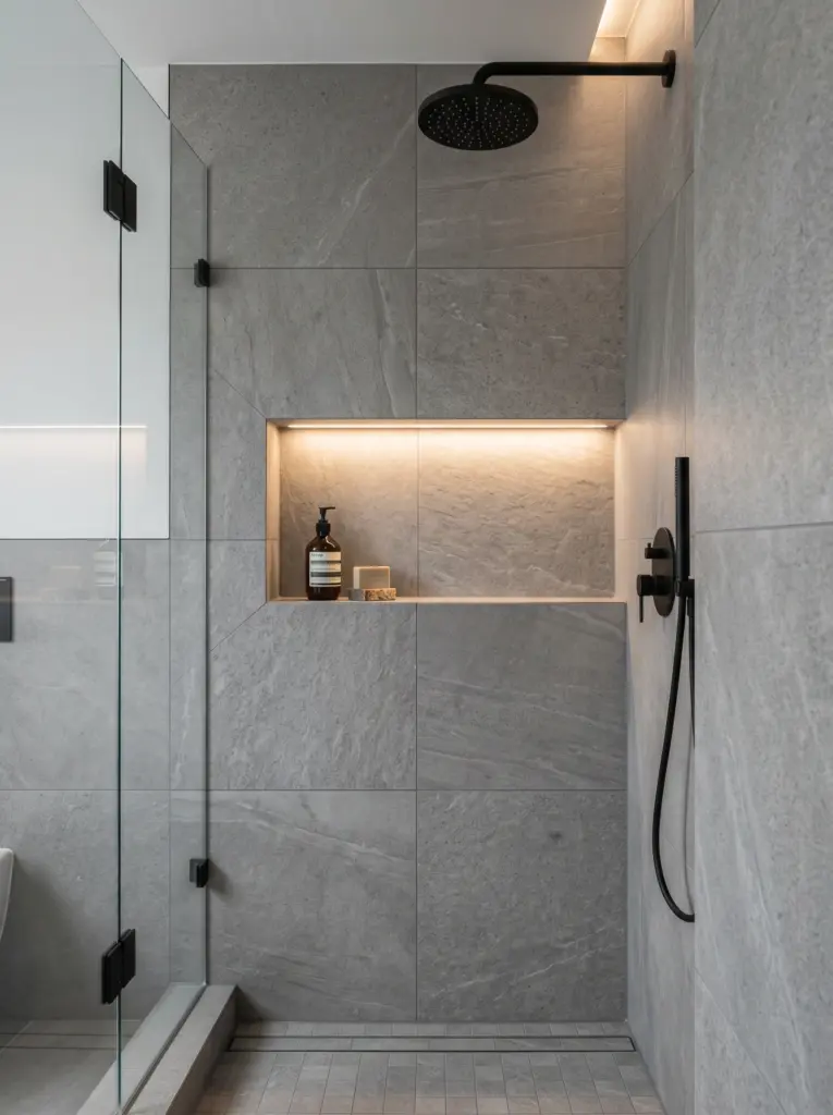 High quality tiling and fixture installation representing flawless precision in bathroom renovation Dubai.