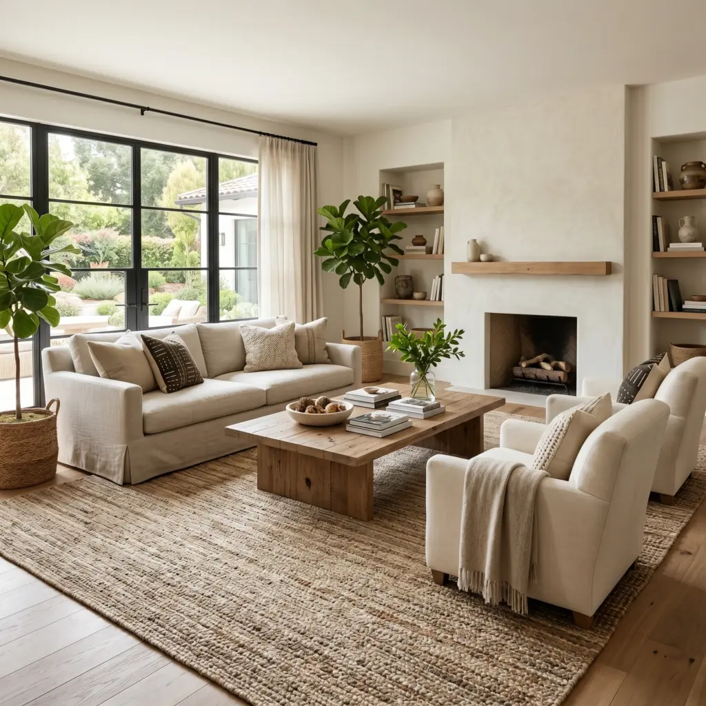 Relaxed and organic warmth provided by blended jute and sisal rugs Dubai.