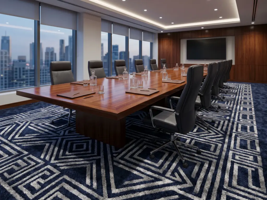 High-density luxury carpeting tailored specifically for CEO suites and executive boardrooms