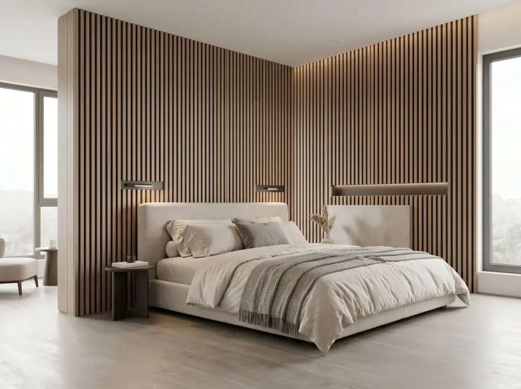 A tranquil custom bedroom suite representing expert property renovation Dubai standards.