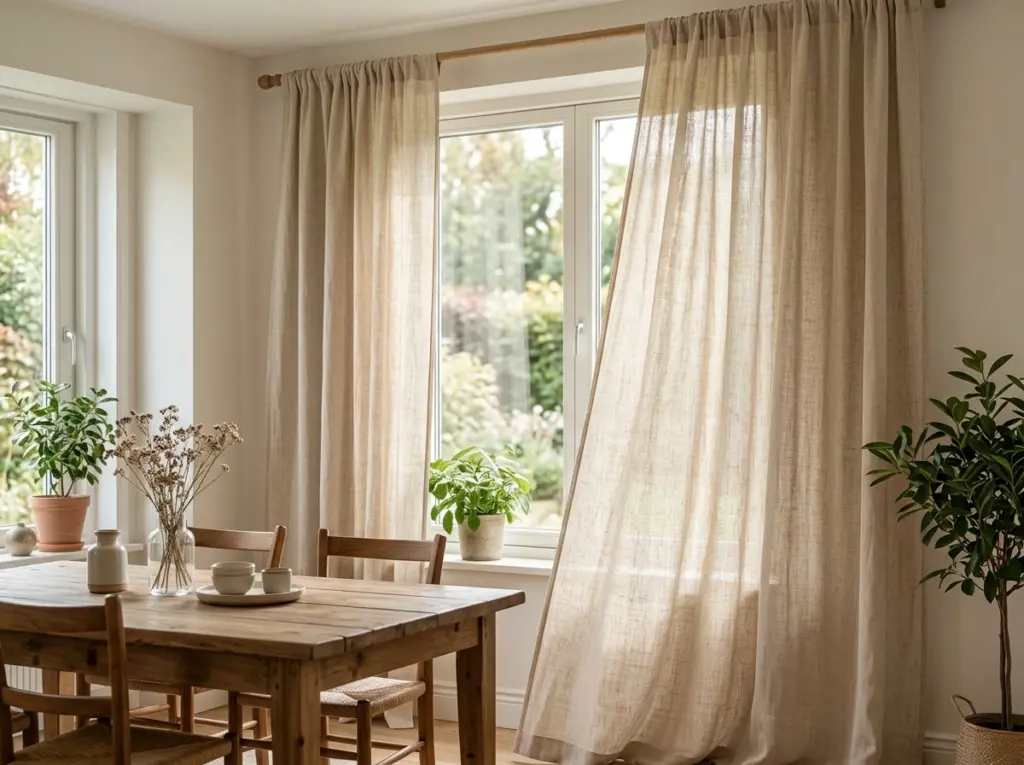 Breathable natural linen curtains Dubai