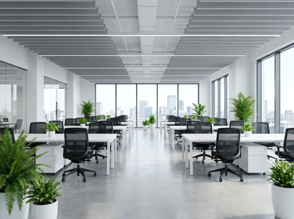 An airy, collaborative work environment created through expert office renovation Dubai.