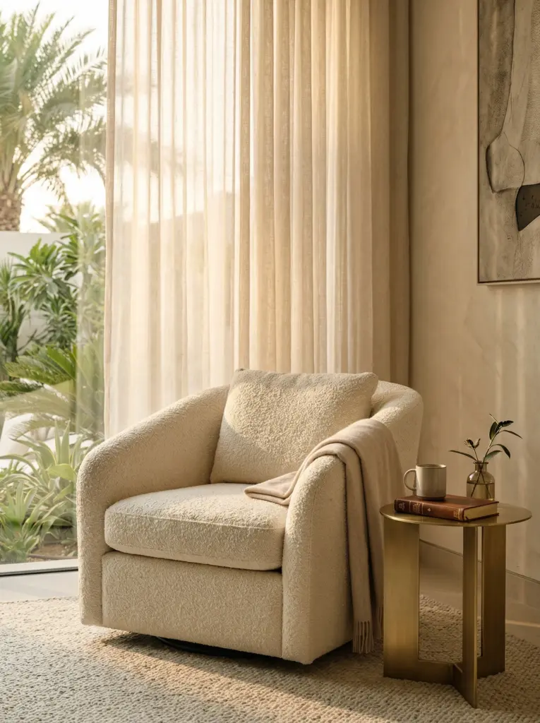 Close-up of premium raw materials and fabrics used in bespoke furniture manufacturing.
