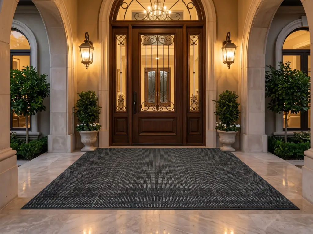 Heavy duty entryway mats and outdoor rugs Dubai trapping sand and dust perfectly.