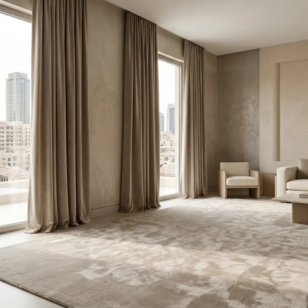 Custom rugs Dubai synchronized perfectly with existing drapes and wall treatments.