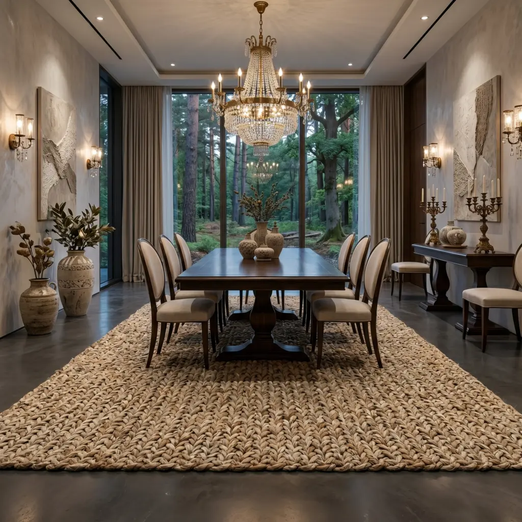 Thick strands and natural color variations highlighting rustic sisal rugs Dubai.