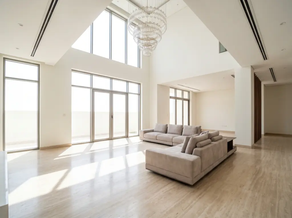 Spacious, newly renovated villa living area representing our expert property renovation Dubai services.