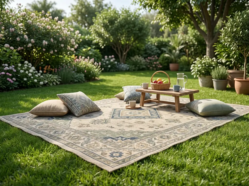 Quick drying poolside waterproof outdoor rugs Dubai for safe swimming areas.