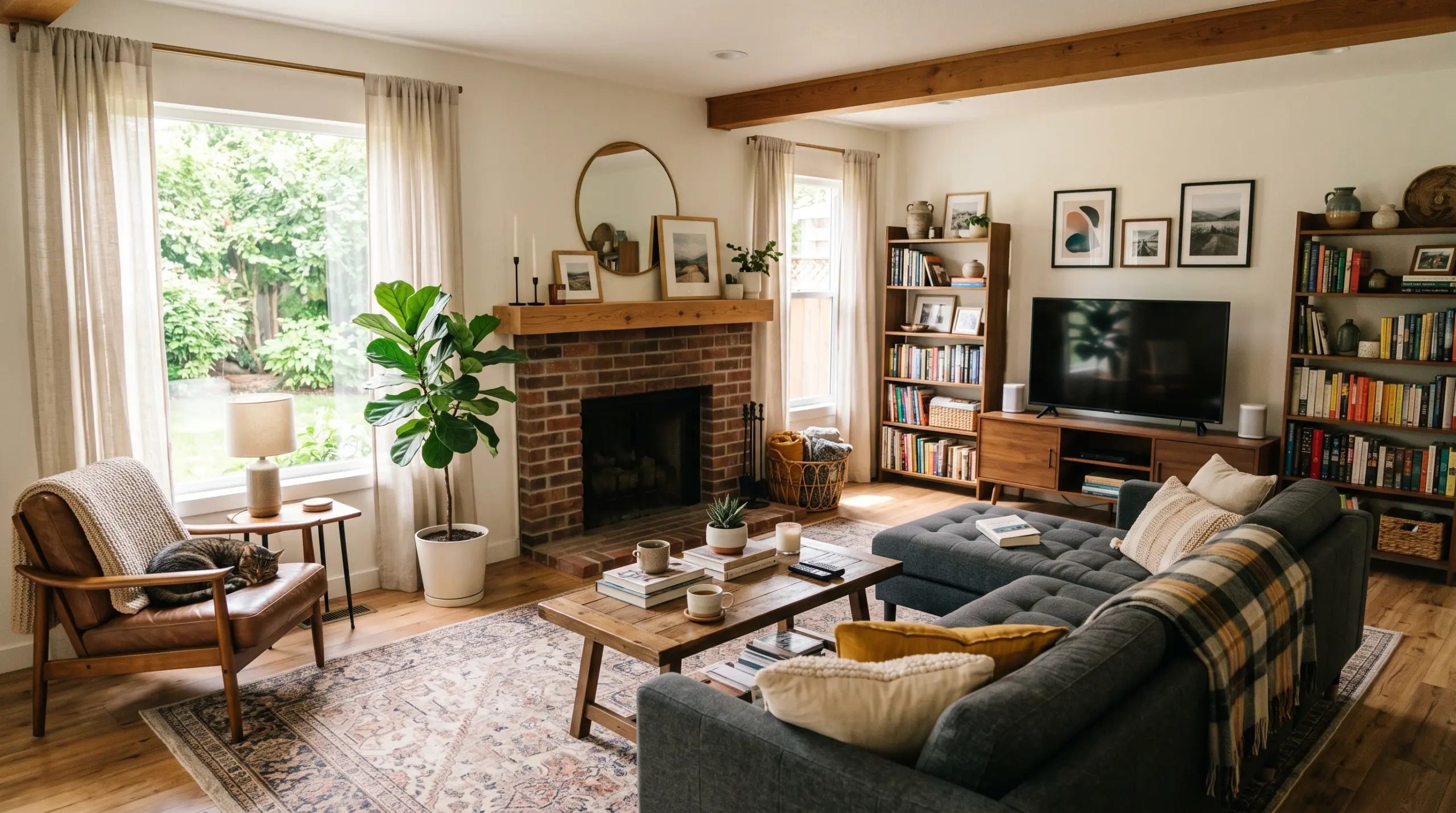 Modern living room interior design in Dubai featuring warm earthy tones, custom furniture, and luxury décor trends for 2026