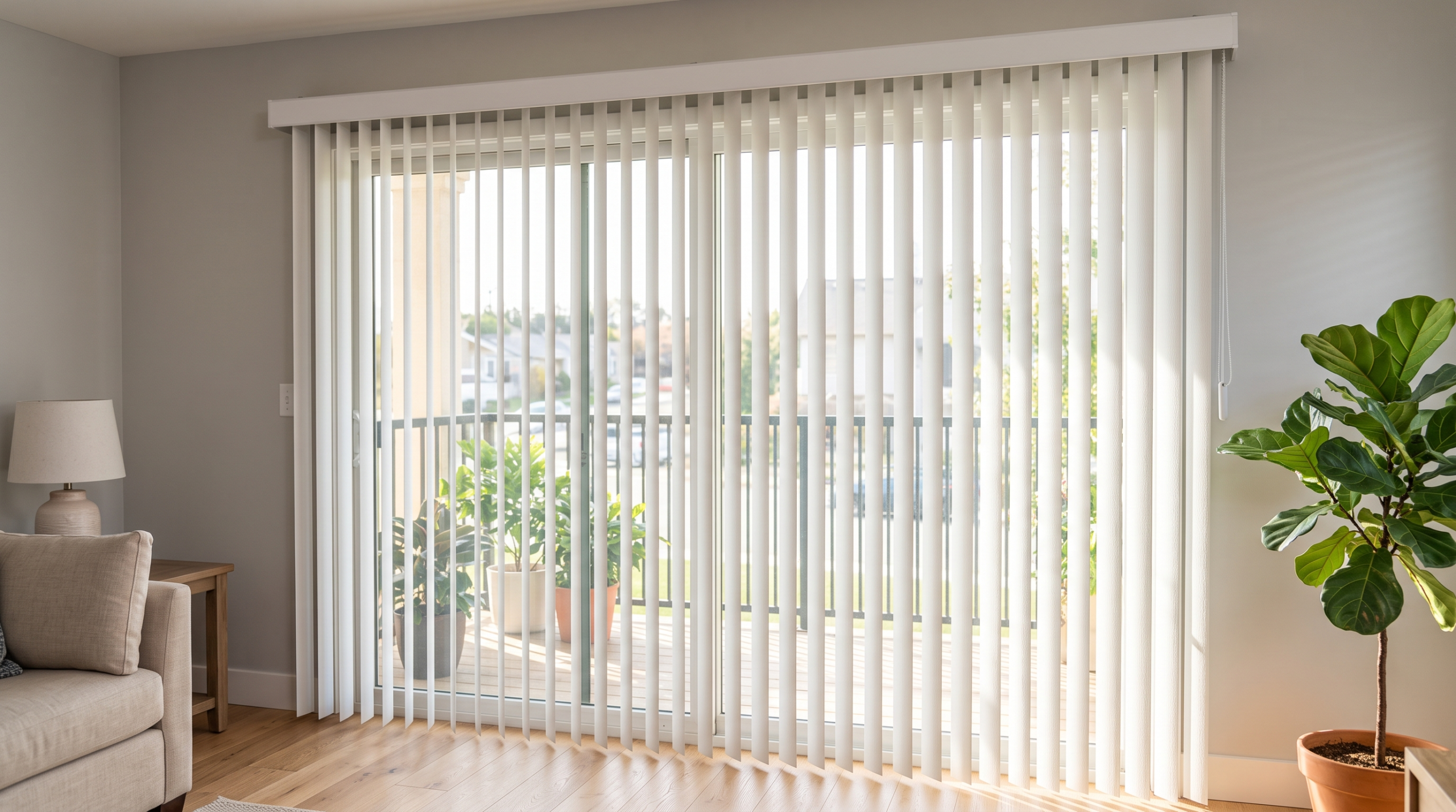 Vertical blinds for large windows and sliding glass doors in Dubai